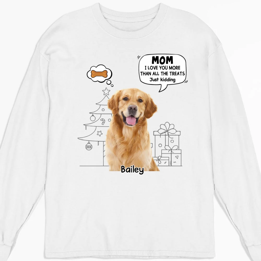 Love You More Than Treats Photo - Personalized Custom Long Sleeve T-shirt - Image 3