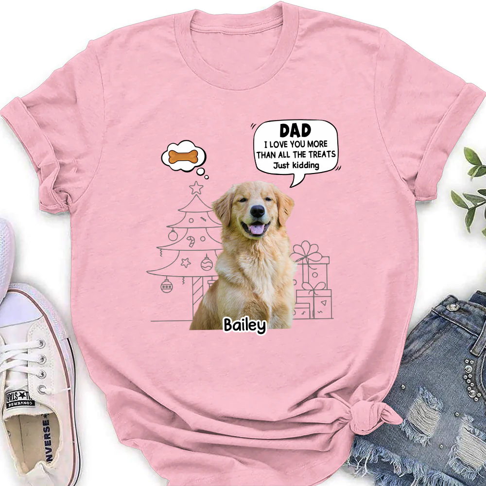 Love You More Than Treats Photo - Personalized Custom Women's T-shirt - Image 2