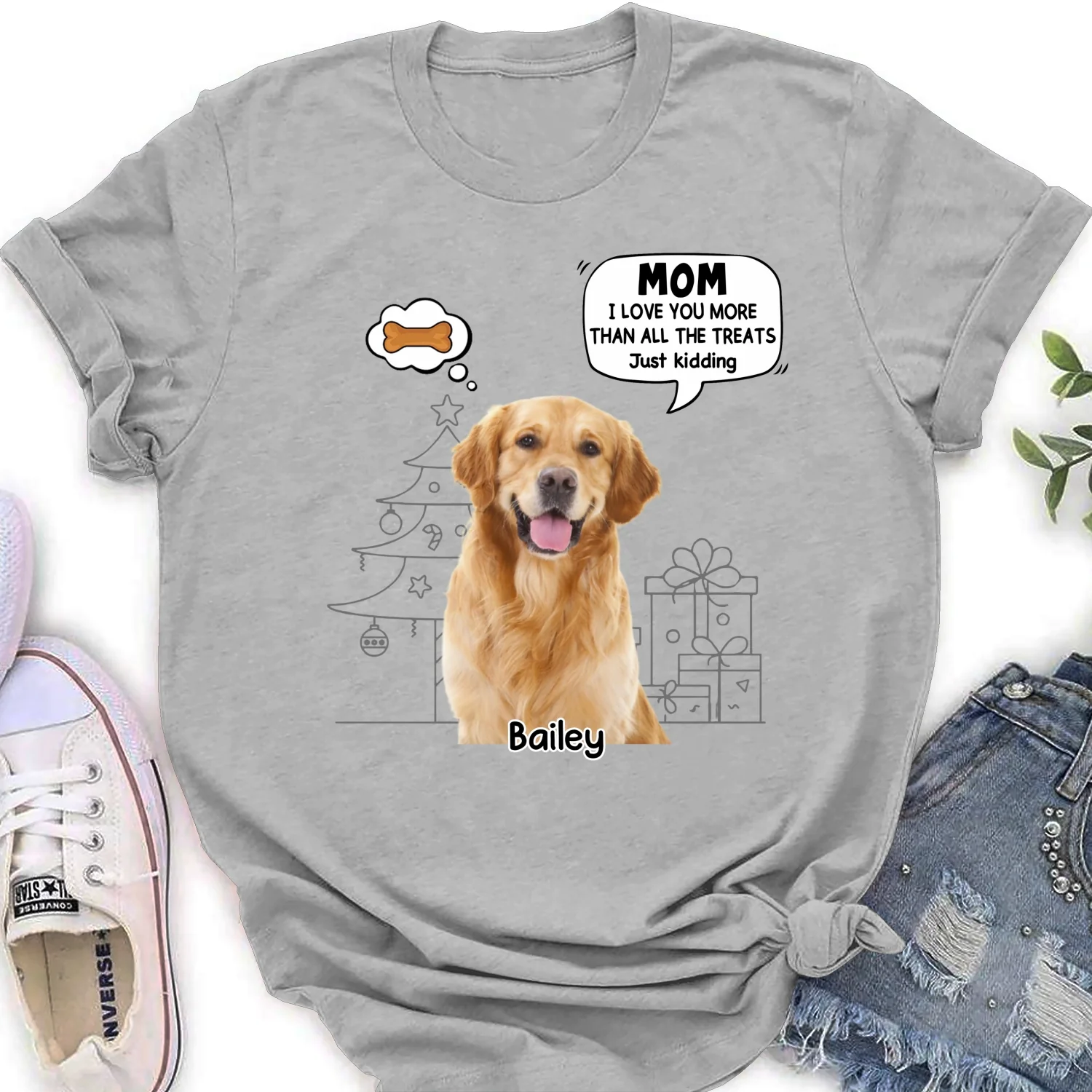 Love You More Than Treats Photo - Personalized Custom Women's T-shirt - Image 4