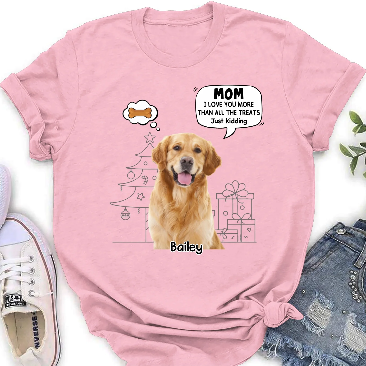 Love You More Than Treats Photo - Personalized Custom Women's T-shirt - Image 5