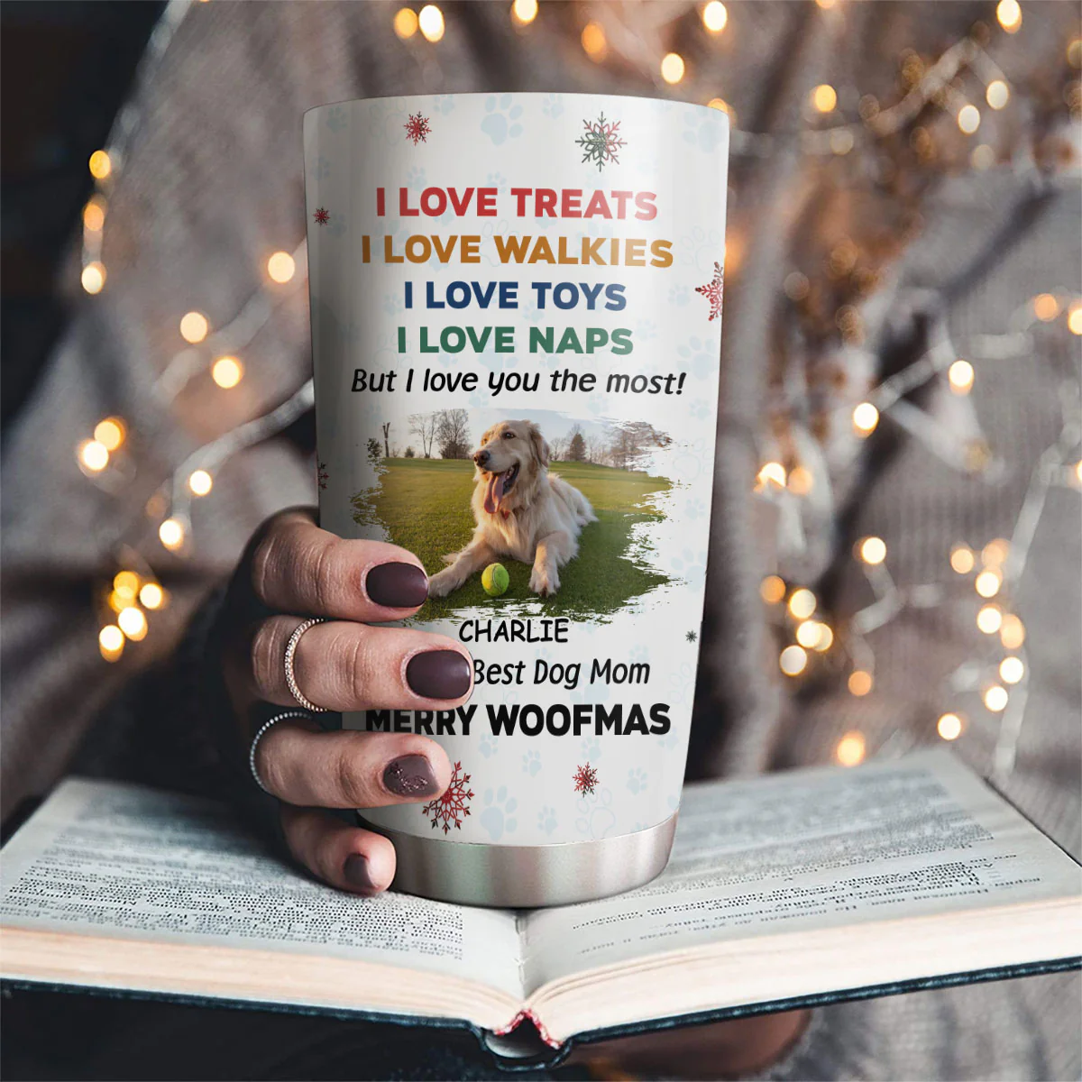 Love You The Most Snow Ver Photo - Personalized Custom Tumbler - Image 2