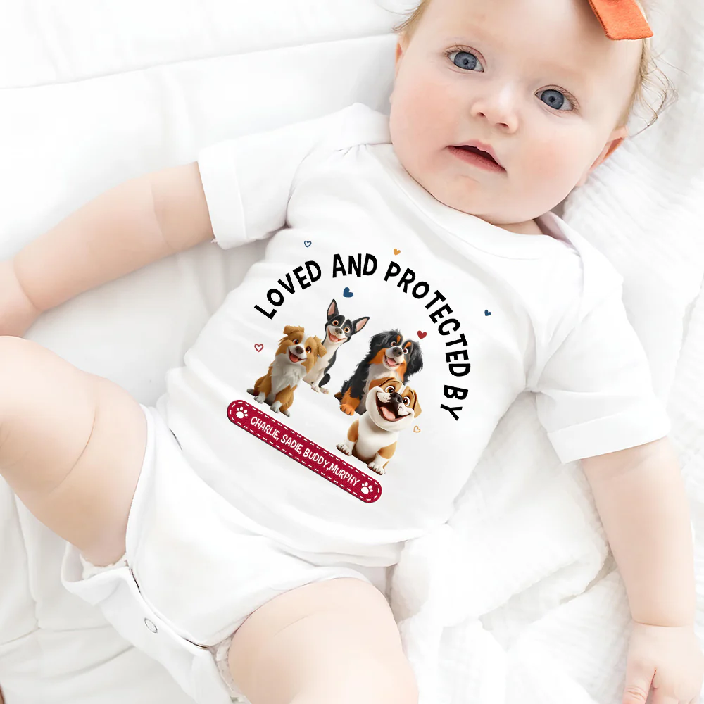 Loved And Protected By - Personalized Custom Baby Onesie - Image 5