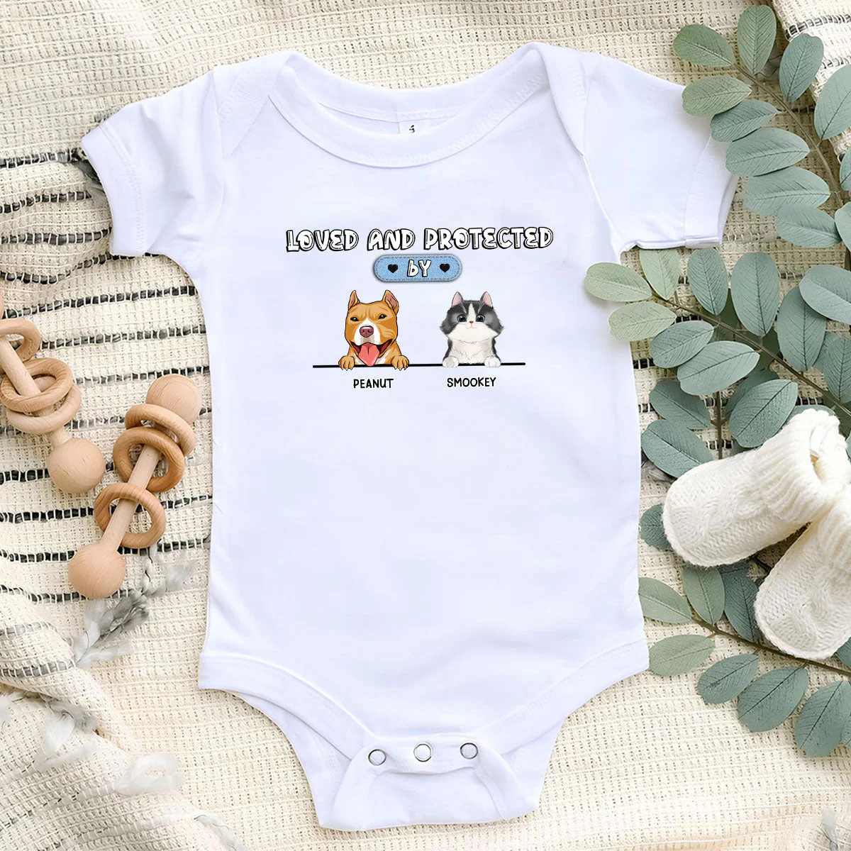 Loved And Protected - Personalized Custom Baby Onesie - Image 3