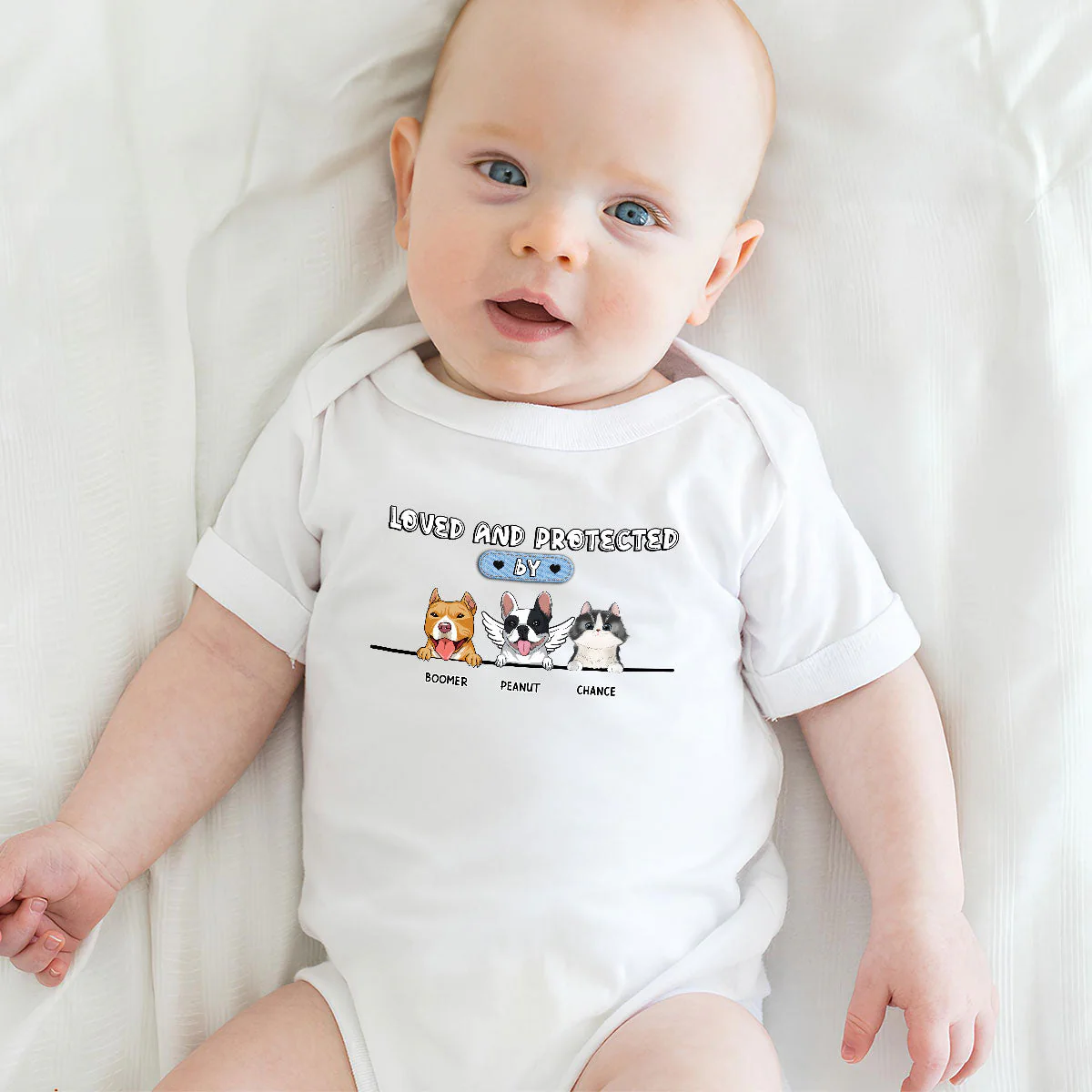 Loved And Protected - Personalized Custom Baby Onesie - Image 4