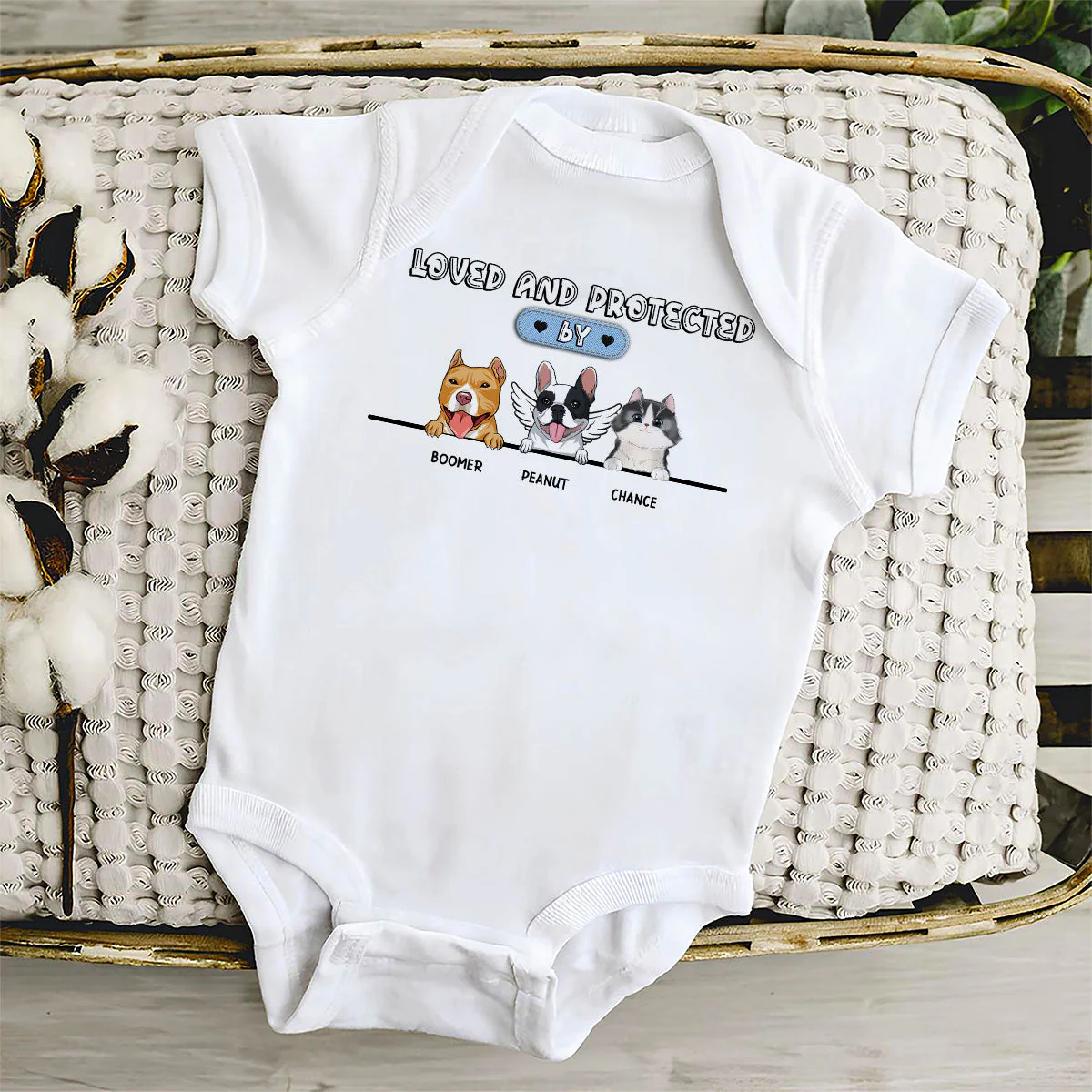 Loved And Protected - Personalized Custom Baby Onesie - Image 5