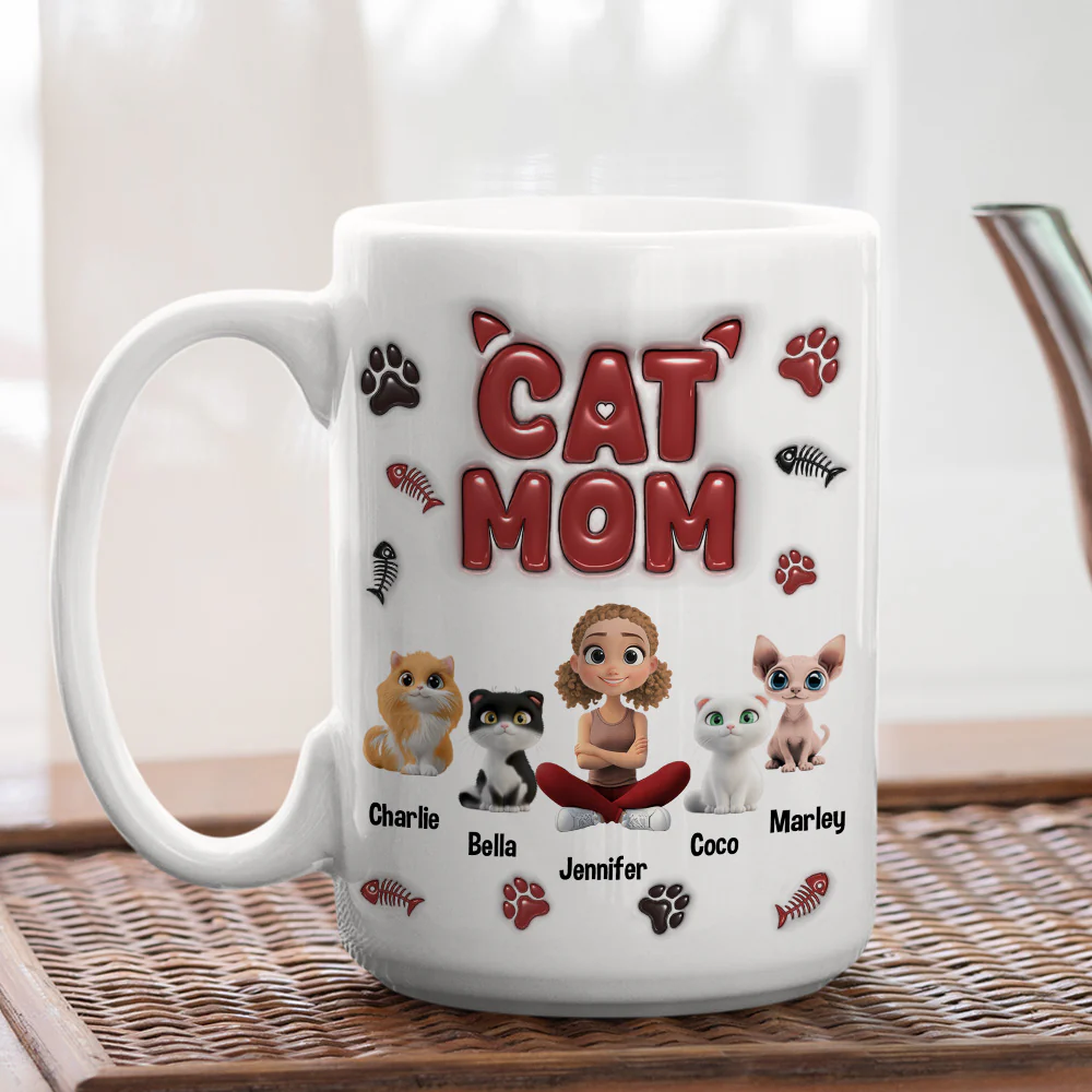 Lovely Cat Mama - Personalized Custom 3D Inflated Effect Mug - Image 5