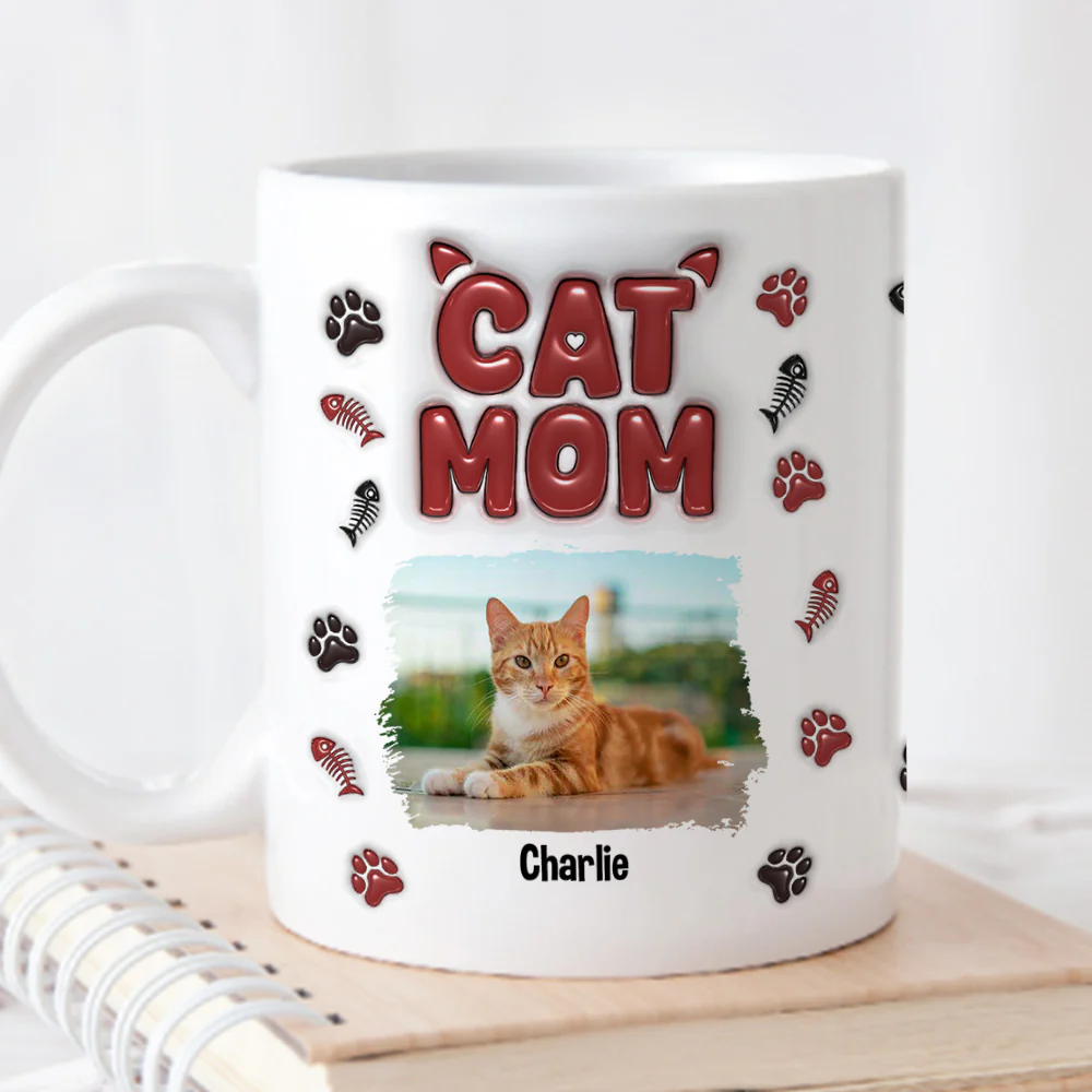 Lovely Cat Mama Photo - Personalized Custom 3D Inflated Effect Mug