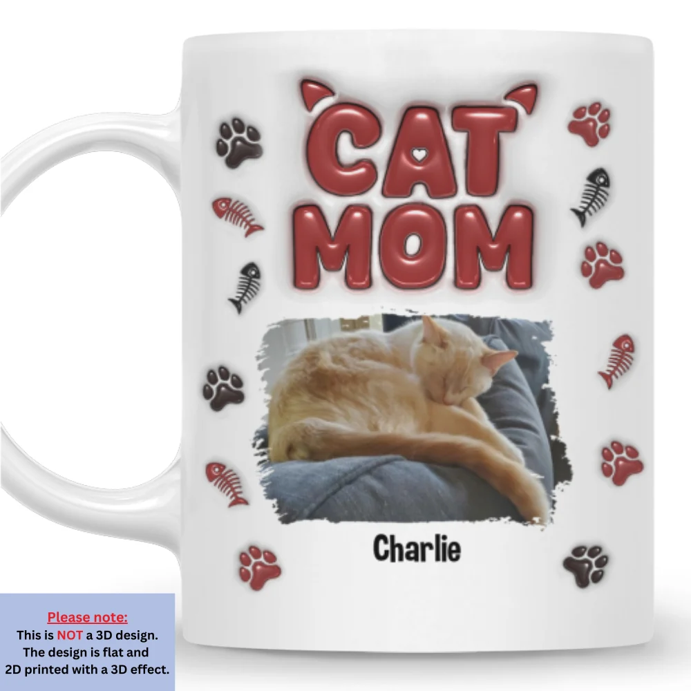 Lovely Cat Mama Photo - Personalized Custom 3D Inflated Effect Mug - Image 3