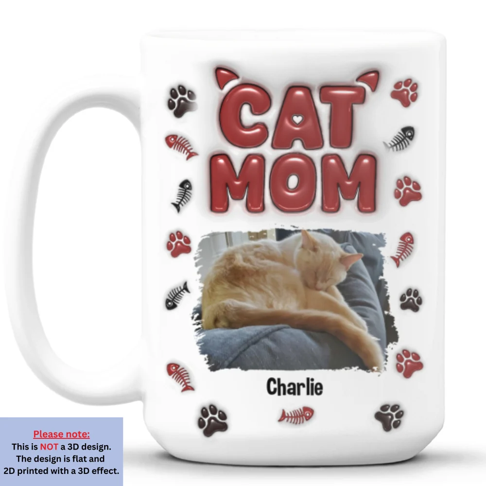 Lovely Cat Mama Photo - Personalized Custom 3D Inflated Effect Mug - Image 7