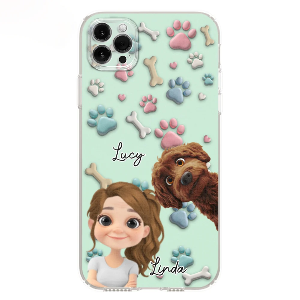 Lovely Dog And Human Cartoon - Personalized Custom Phone Case - Image 10