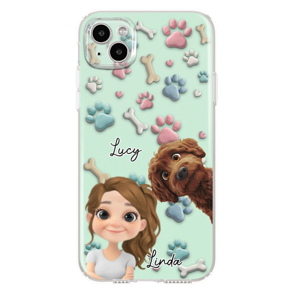 Lovely Dog And Human Cartoon - Personalized Custom Phone Case - Image 12
