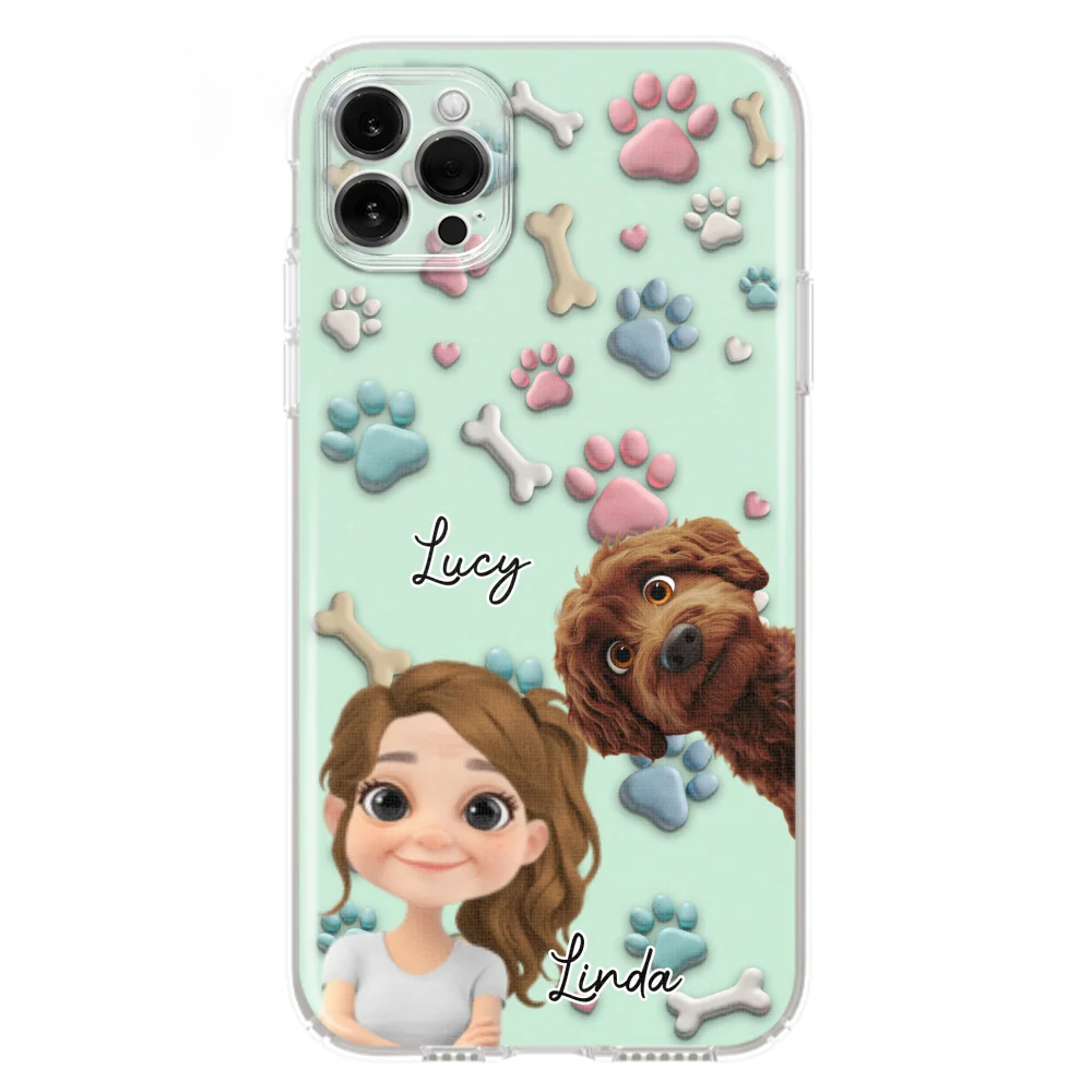 Lovely Dog And Human Cartoon - Personalized Custom Phone Case - Image 13