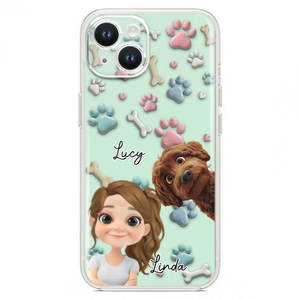Lovely Dog And Human Cartoon - Personalized Custom Phone Case - Image 15