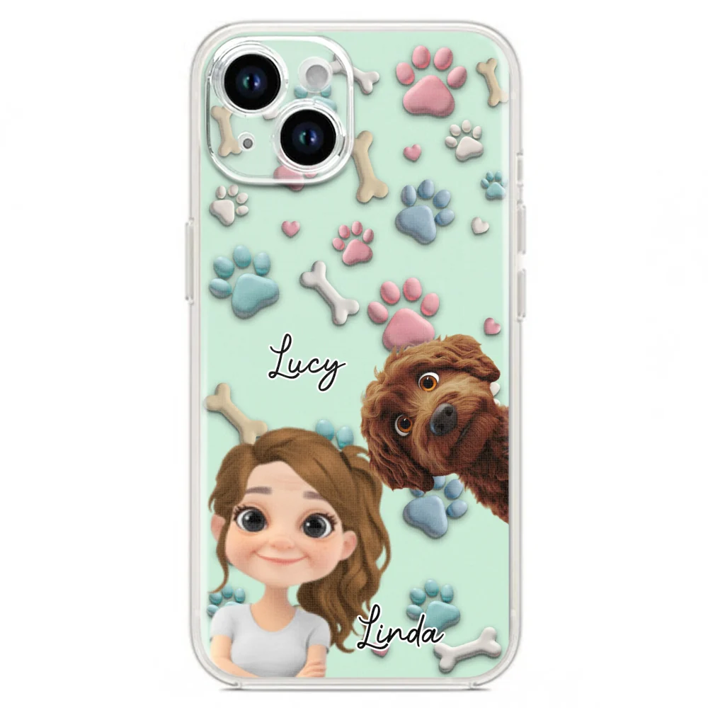 Lovely Dog And Human Cartoon - Personalized Custom Phone Case - Image 16