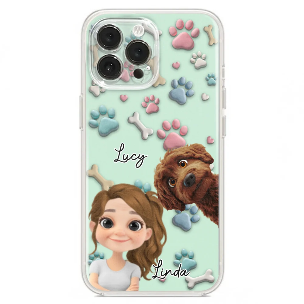 Lovely Dog And Human Cartoon - Personalized Custom Phone Case - Image 18