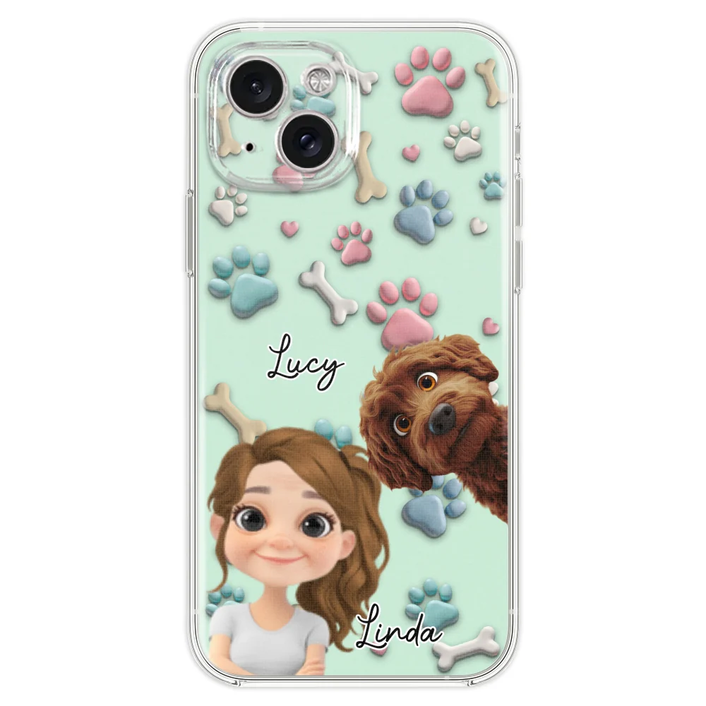 Lovely Dog And Human Cartoon - Personalized Custom Phone Case - Image 19