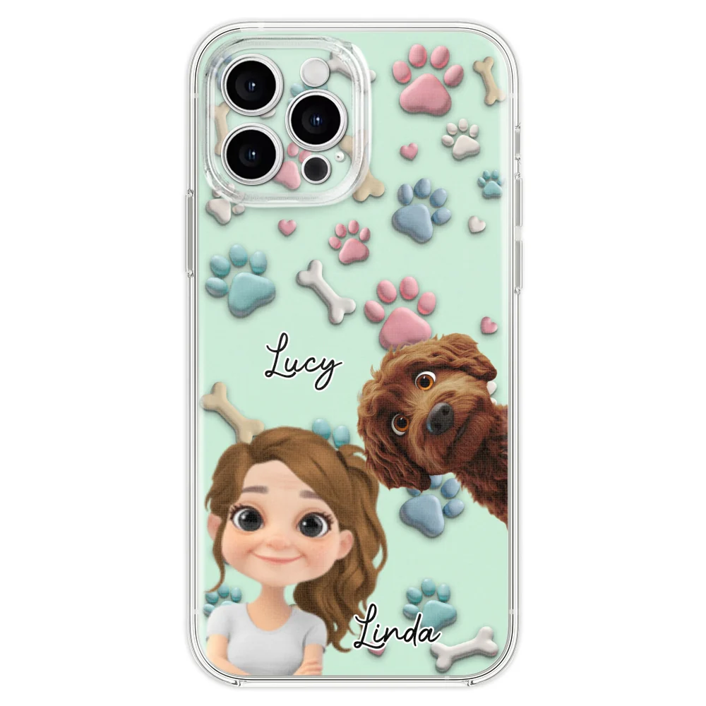 Lovely Dog And Human Cartoon - Personalized Custom Phone Case - Image 20