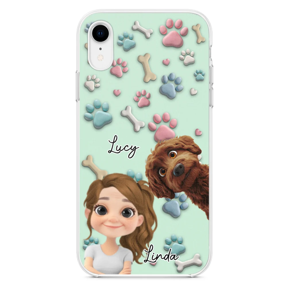 Lovely Dog And Human Cartoon - Personalized Custom Phone Case - Image 21