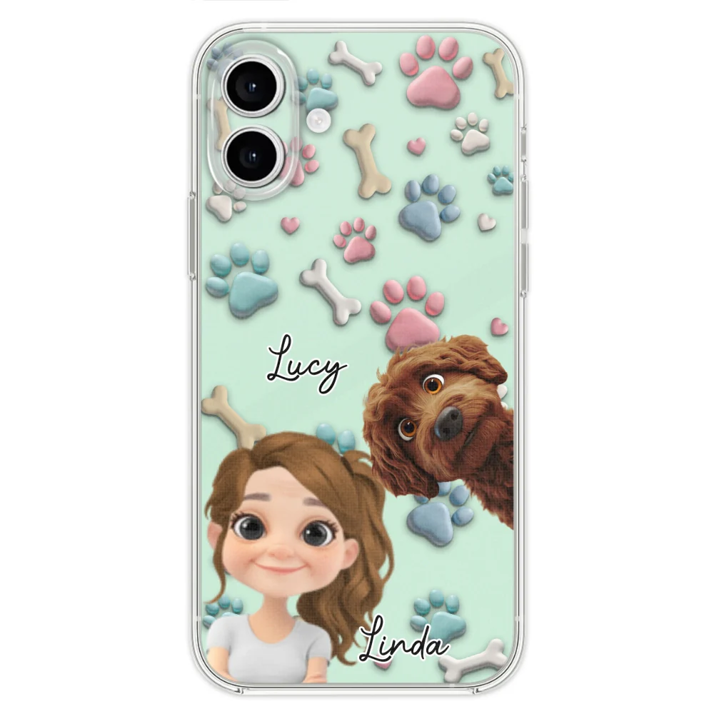 Lovely Dog And Human Cartoon - Personalized Custom Phone Case - Image 24