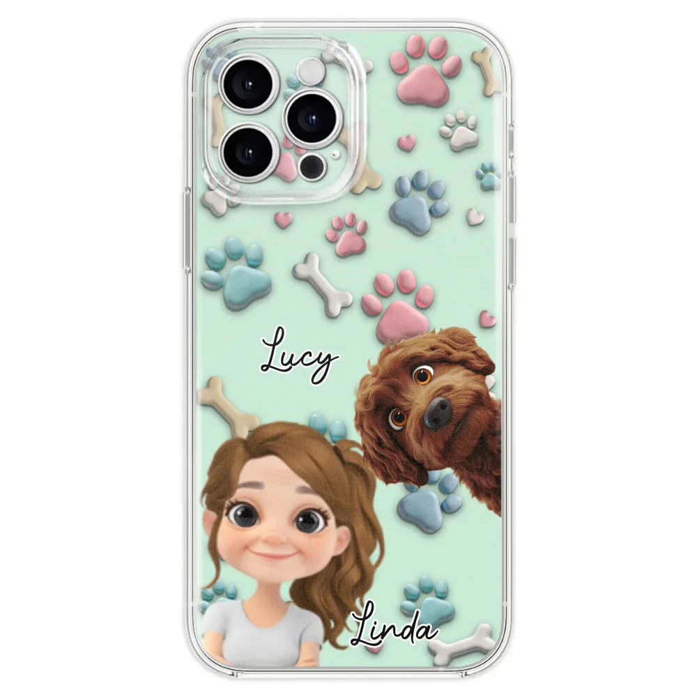 Lovely Dog And Human Cartoon - Personalized Custom Phone Case - Image 25