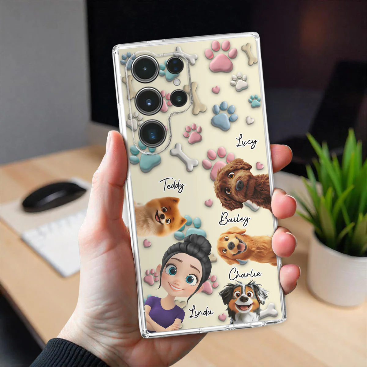 Lovely Dog And Human Cartoon - Personalized Custom Phone Case - Image 26