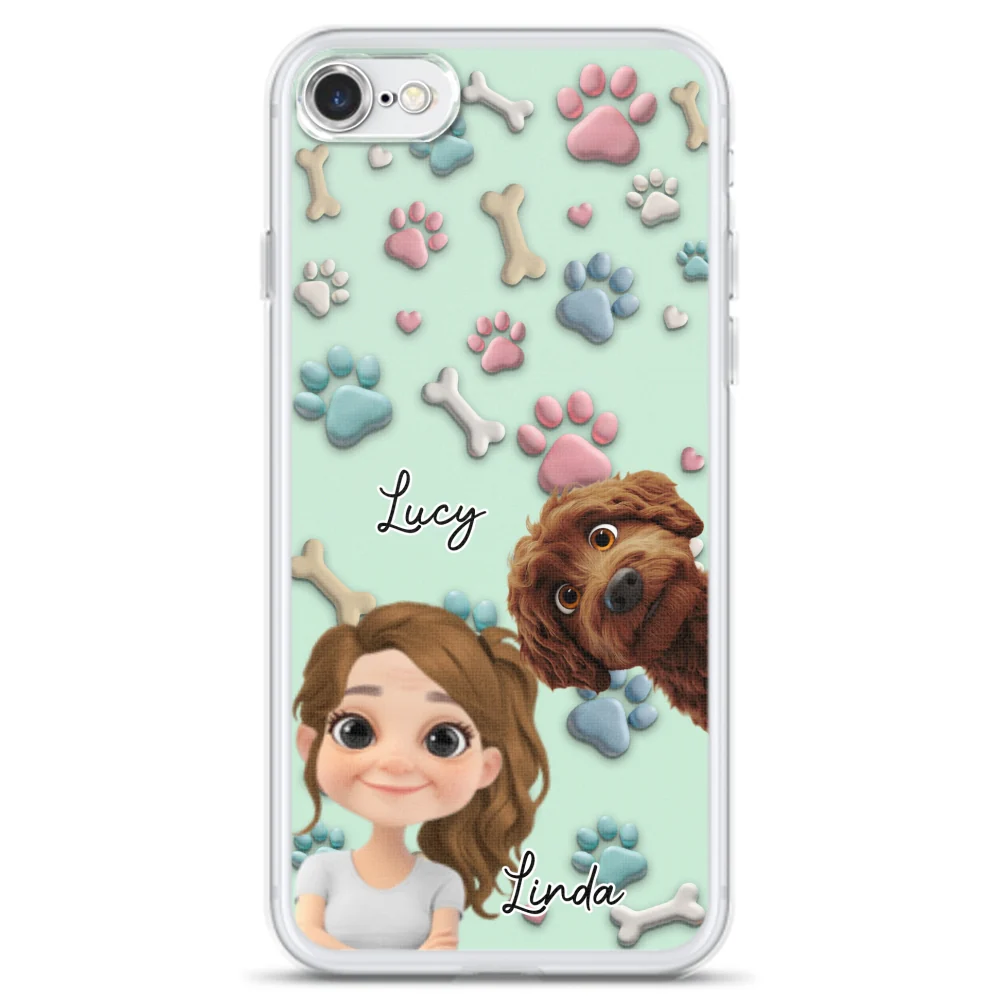Lovely Dog And Human Cartoon - Personalized Custom Phone Case - Image 4