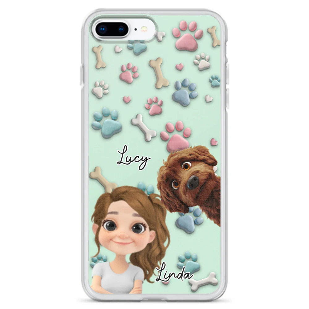 Lovely Dog And Human Cartoon - Personalized Custom Phone Case - Image 5