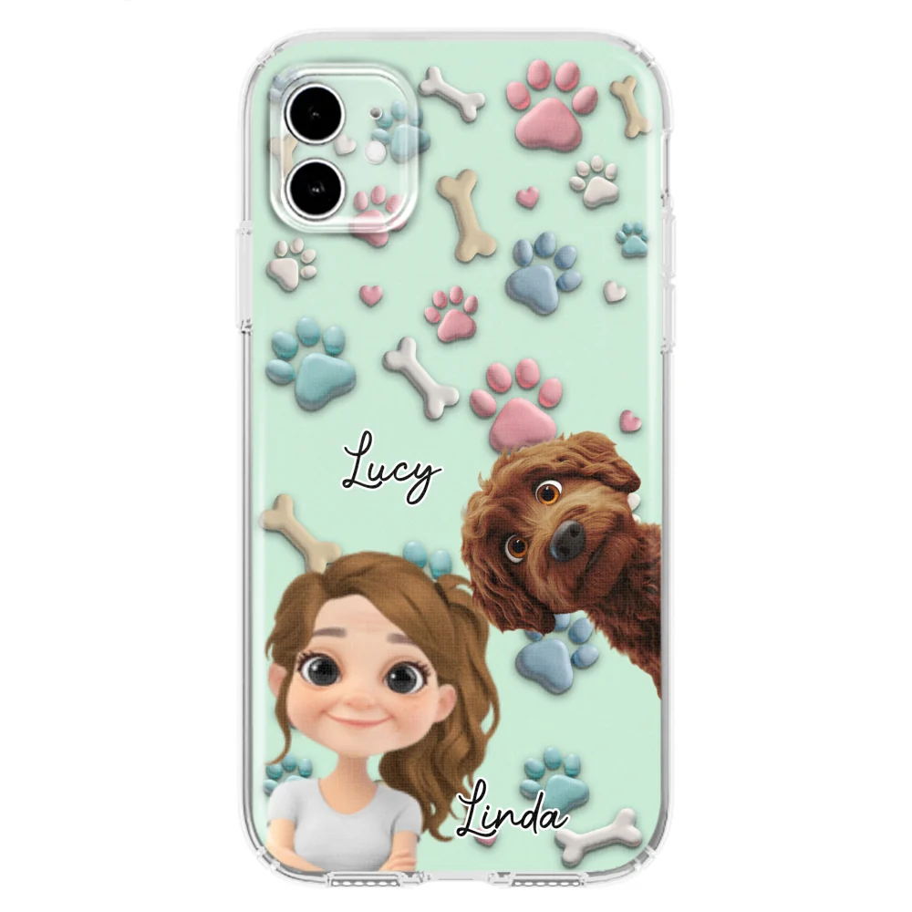 Lovely Dog And Human Cartoon - Personalized Custom Phone Case - Image 6