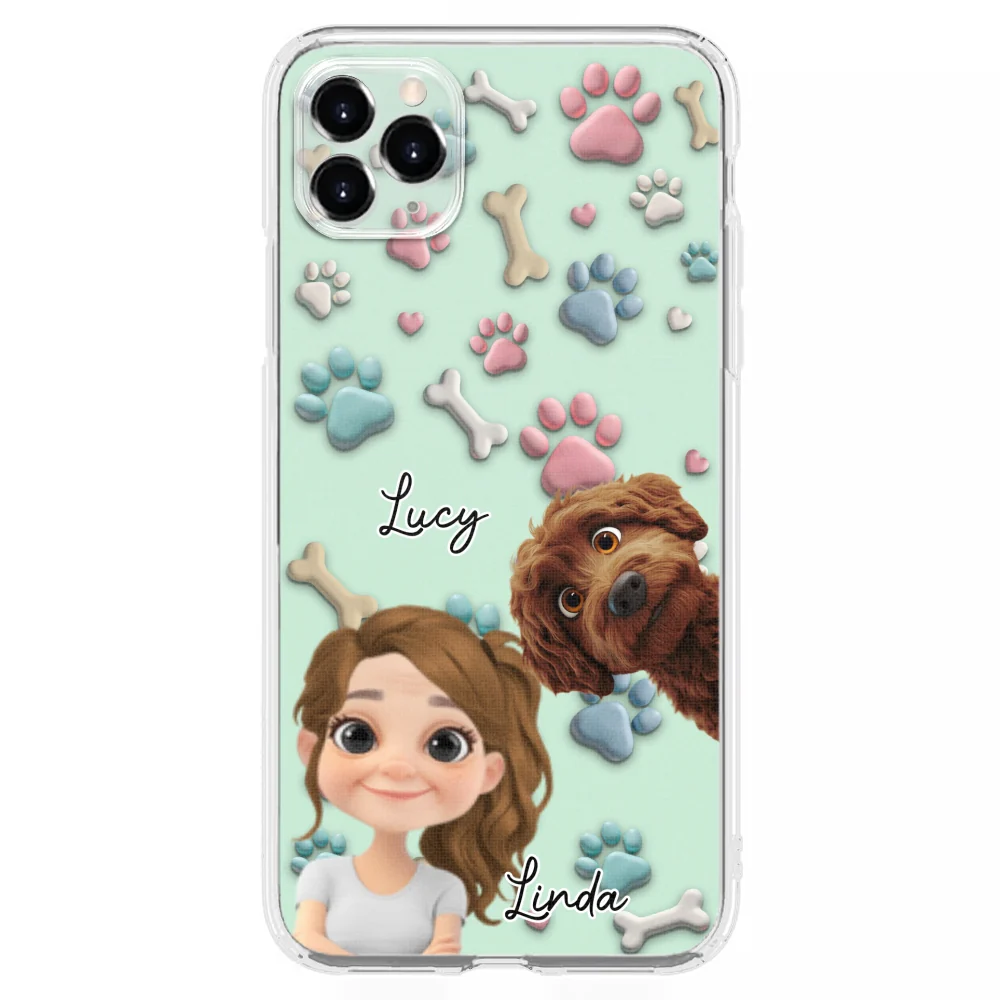 Lovely Dog And Human Cartoon - Personalized Custom Phone Case - Image 7