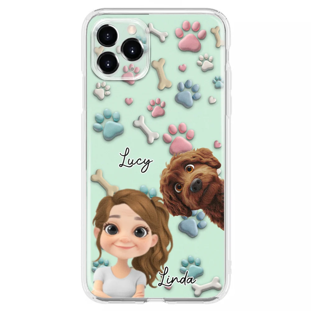 Lovely Dog And Human Cartoon - Personalized Custom Phone Case - Image 8