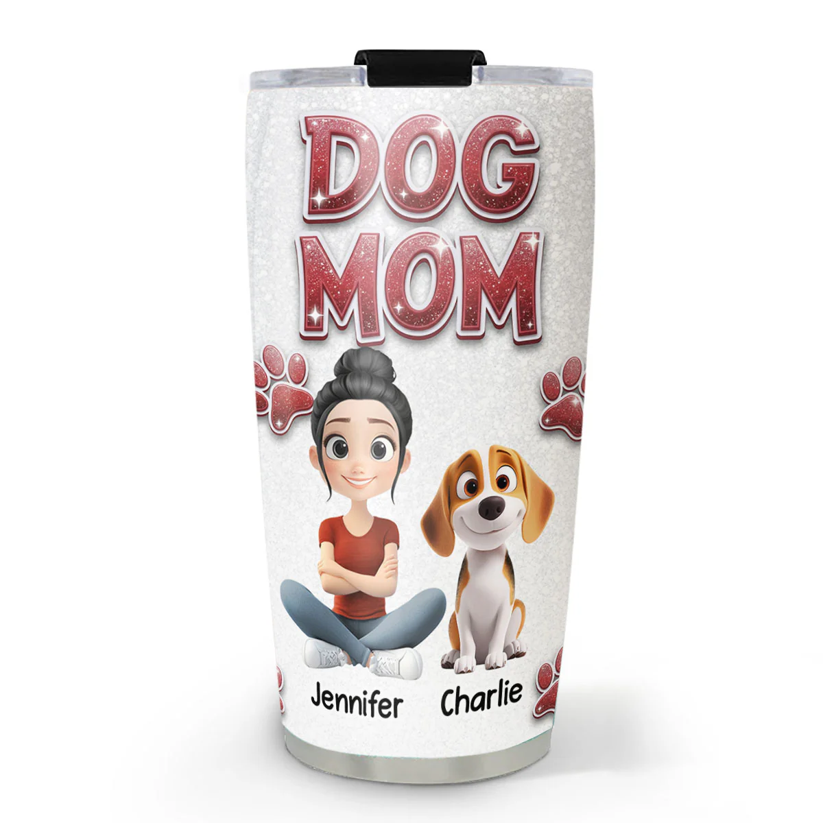 Lovely Dog And Mom Mum - Personalized Custom Tumbler