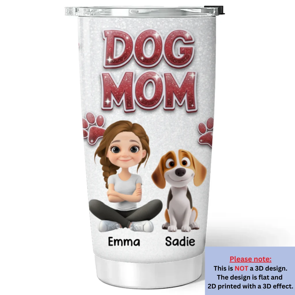 Lovely Dog And Mom Mum - Personalized Custom Tumbler - Image 5