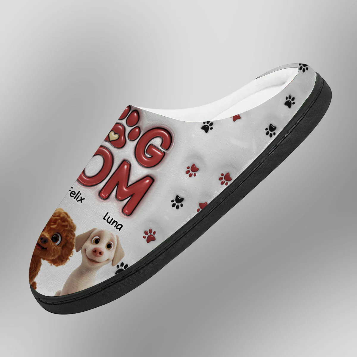 Lovely Dog Mom Slippers - Personalized Custom Plush Slippers - Image 4