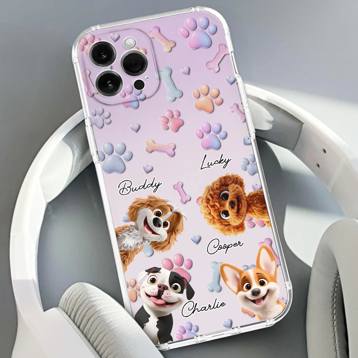 Lovely Dog - Personalized Custom 3D Effect Phone Case - Image 4