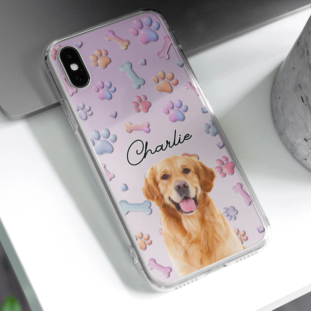 Lovely Dog Photo- Personalized Custom  3D Effect Phone Case - Image 3