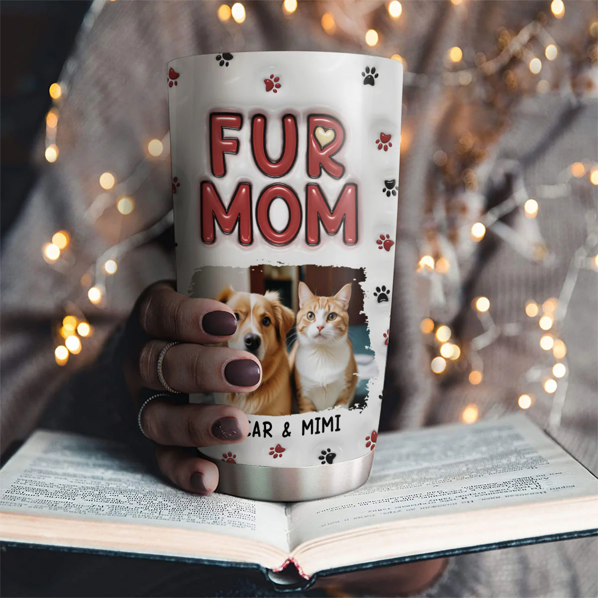 Lovely Fur Mom New Style Photo - Personalized Custom 3D Inflated Effect Tumbler - Image 2