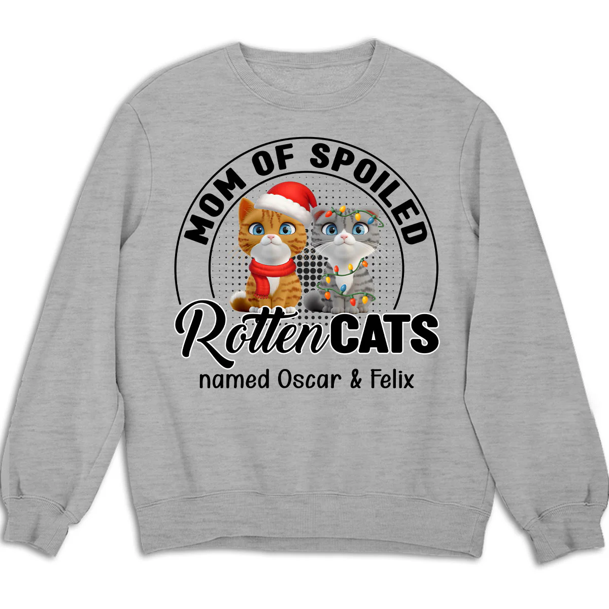 Lovely Spoiled Rotten Cat Chibi Cartoon Ver Christmas - Personalized Custom Sweatshirt