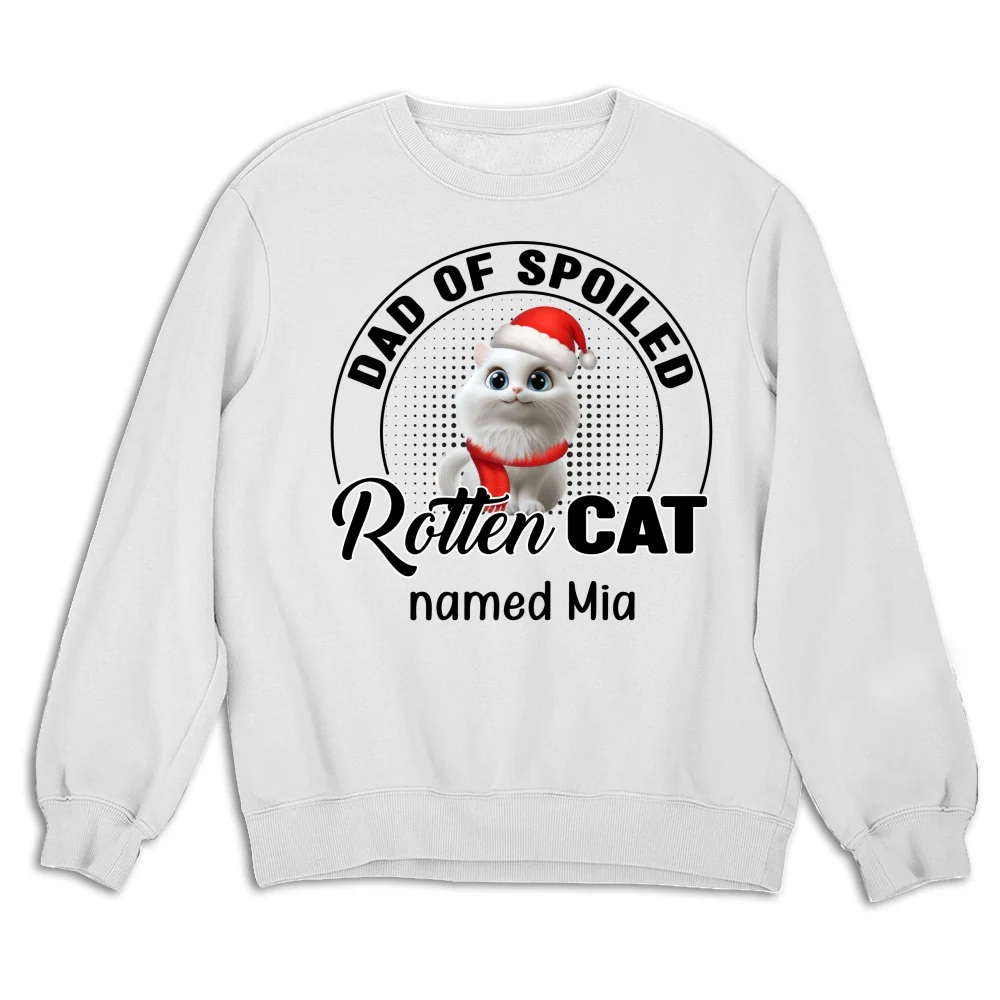 Lovely Spoiled Rotten Cat Chibi Cartoon Ver Christmas - Personalized Custom Sweatshirt - Image 6