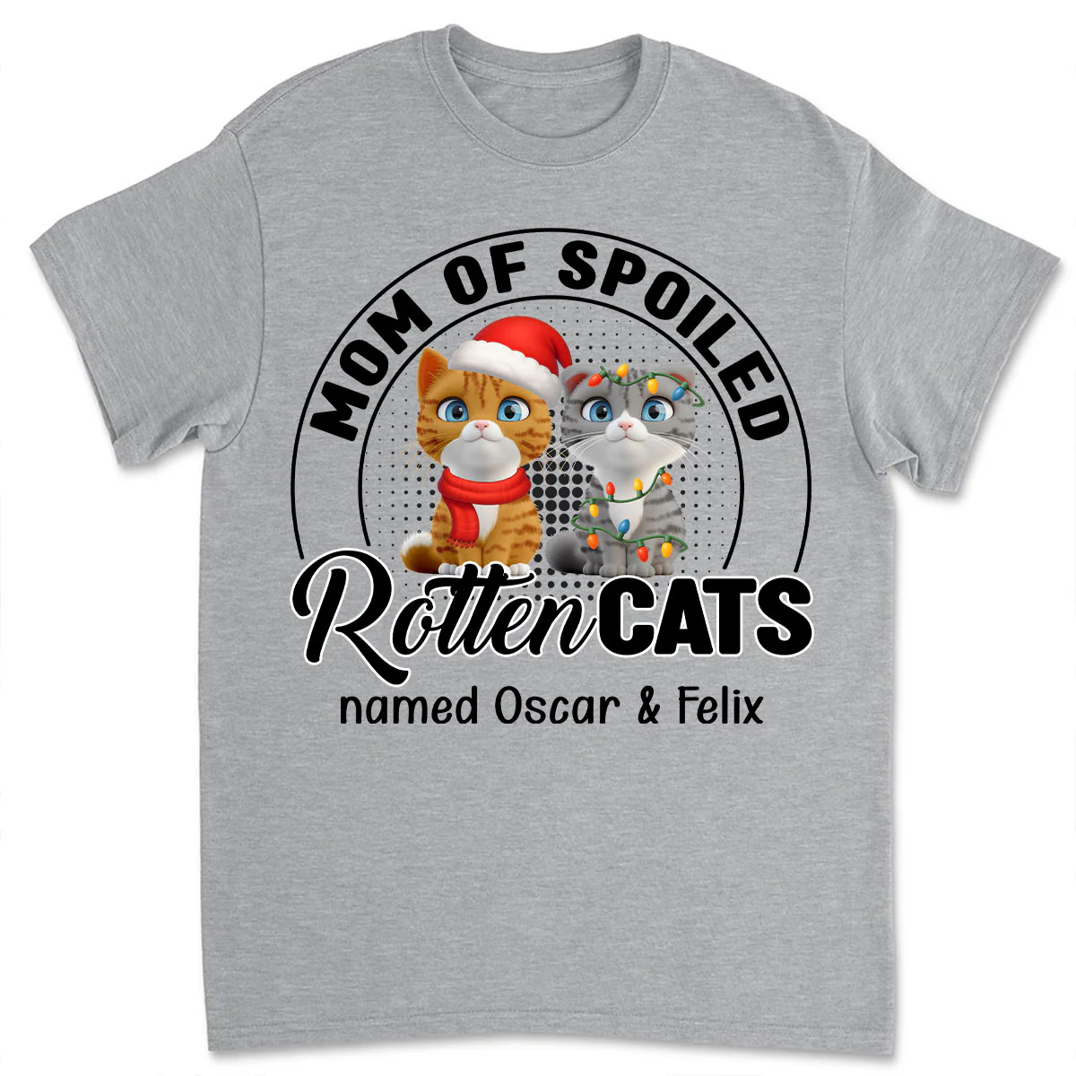 Lovely Spoiled Rotten Cat Chibi Cartoon Ver Christmas - Personalized Custom Unisex T-Shirt