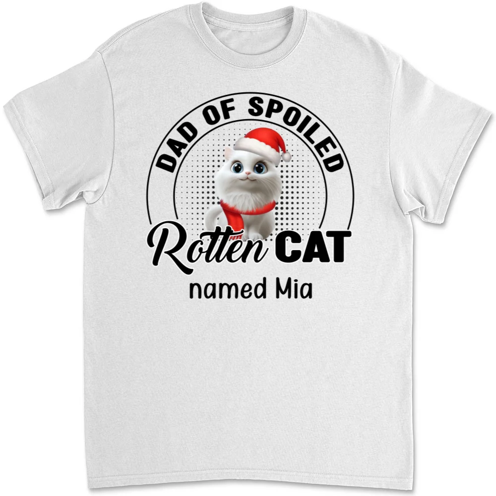 Lovely Spoiled Rotten Cat Chibi Cartoon Ver Christmas - Personalized Custom Unisex T-Shirt - Image 6