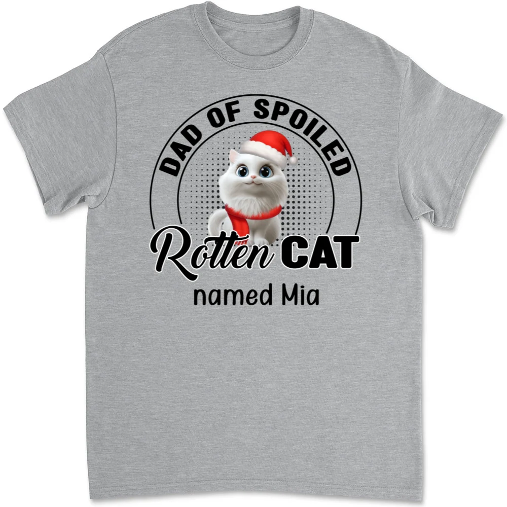 Lovely Spoiled Rotten Cat Chibi Cartoon Ver Christmas - Personalized Custom Unisex T-Shirt - Image 7