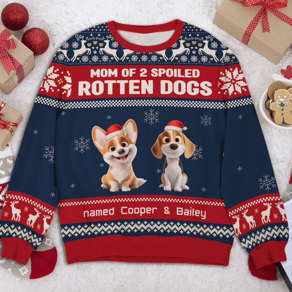Lovely Spoiled Rotten Dog Chibi Cartoon - Personalized Custom All-Over-Print Sweatshirt
