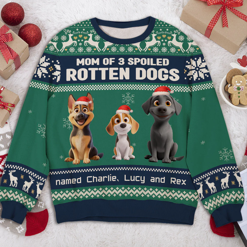 Lovely Spoiled Rotten Dog Chibi Cartoon - Personalized Custom All-Over-Print Sweatshirt - Image 2