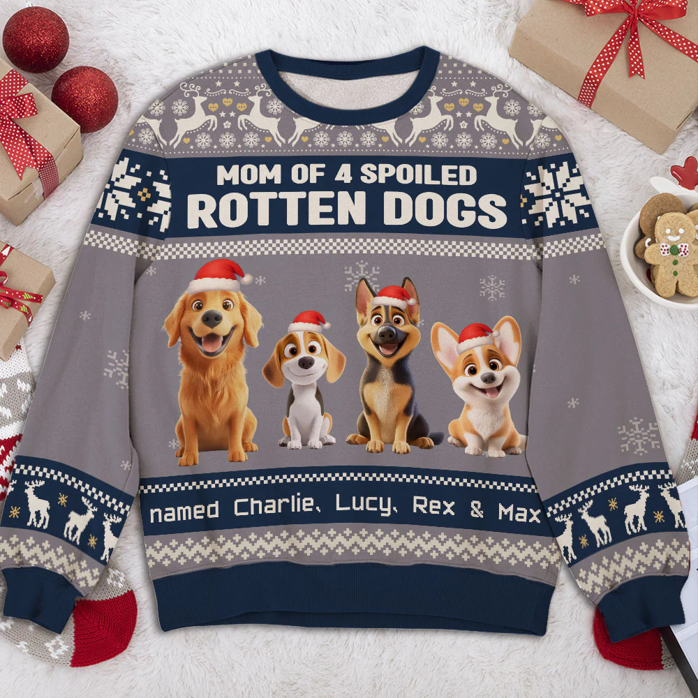 Lovely Spoiled Rotten Dog Chibi Cartoon - Personalized Custom All-Over-Print Sweatshirt - Image 3