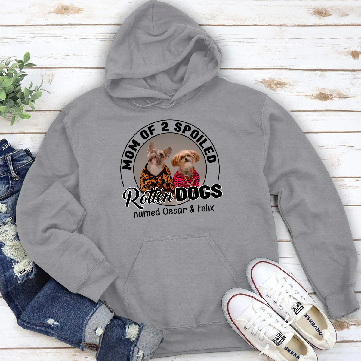 Lovely Spoiled Rotten Dog Chibi Cartoon Ver Christmas - Personalized Custom Hoodie - Image 3