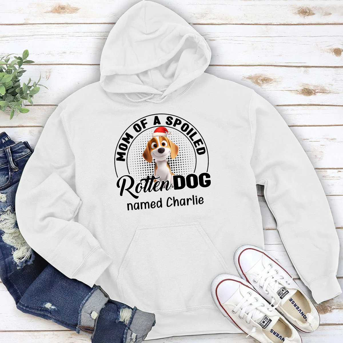 Lovely Spoiled Rotten Dog Chibi Cartoon Ver Christmas - Personalized Custom Hoodie - Image 3