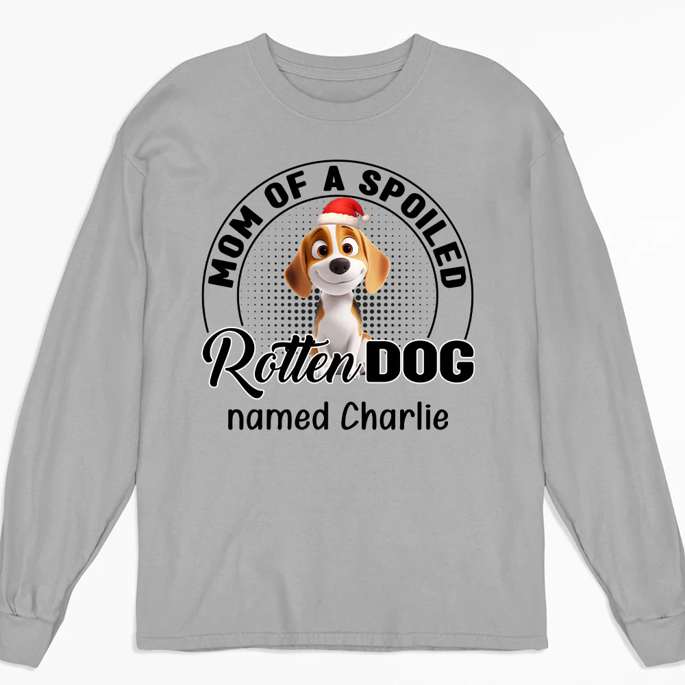Lovely Spoiled Rotten Dog Chibi Cartoon Ver Christmas - Personalized Custom Long Sleeve T-Shirt