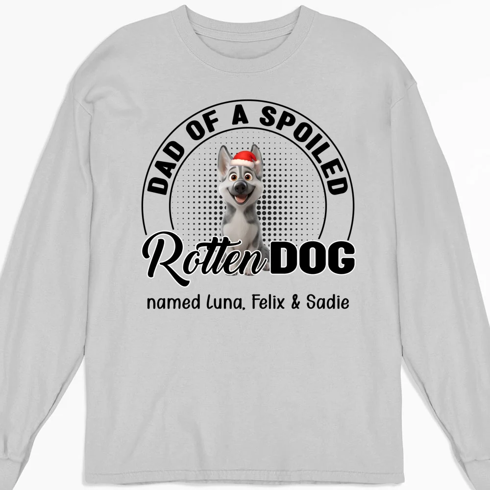 Lovely Spoiled Rotten Dog Chibi Cartoon Ver Christmas - Personalized Custom Long Sleeve T-Shirt - Image 4