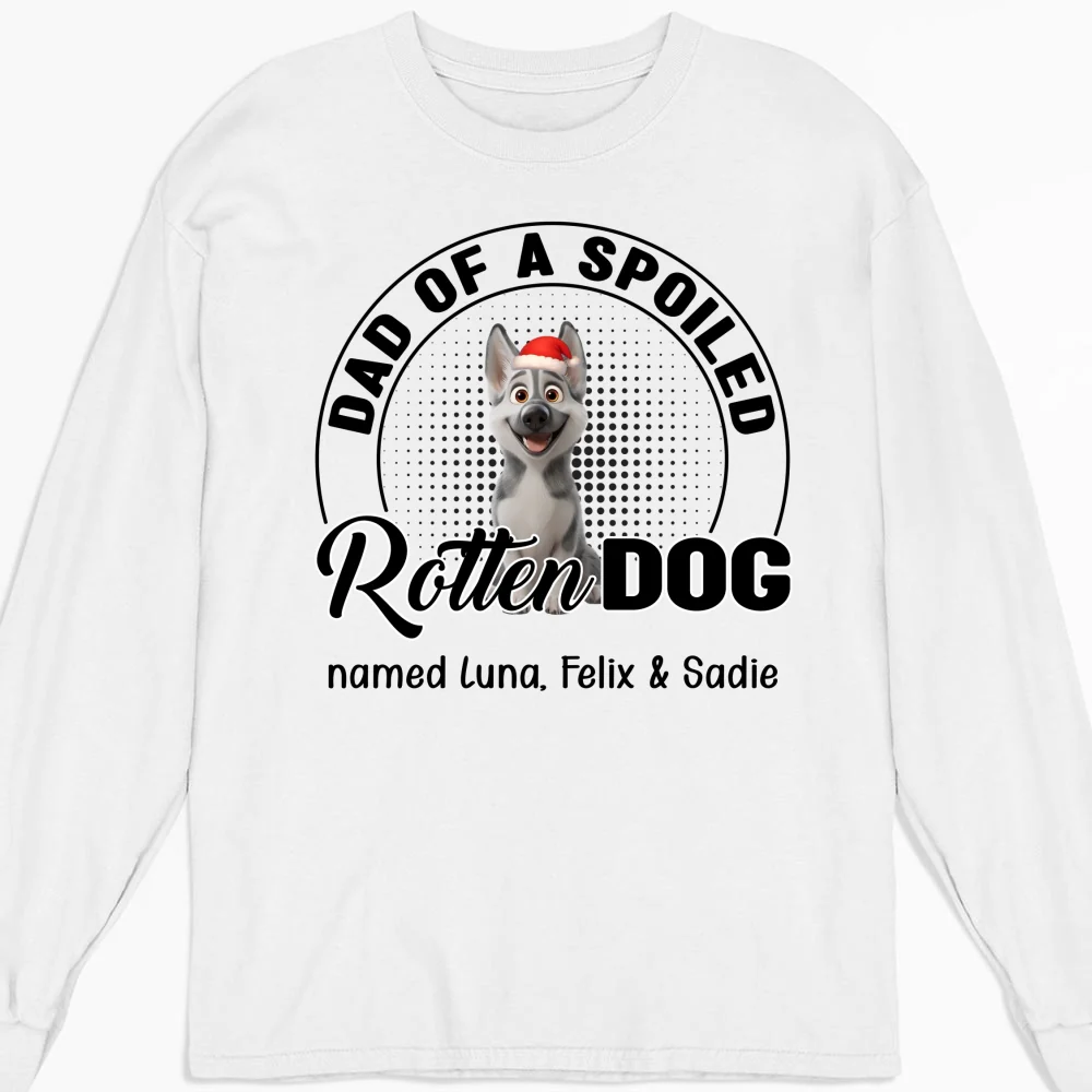 Lovely Spoiled Rotten Dog Chibi Cartoon Ver Christmas - Personalized Custom Long Sleeve T-Shirt - Image 5