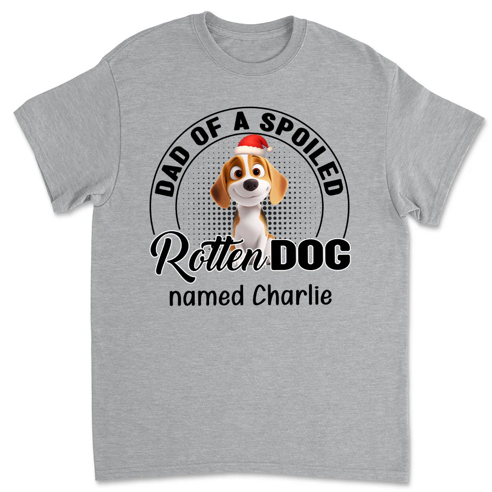 Lovely Spoiled Rotten Dog Chibi Cartoon Ver Christmas - Personalized Custom Unisex T-Shirt